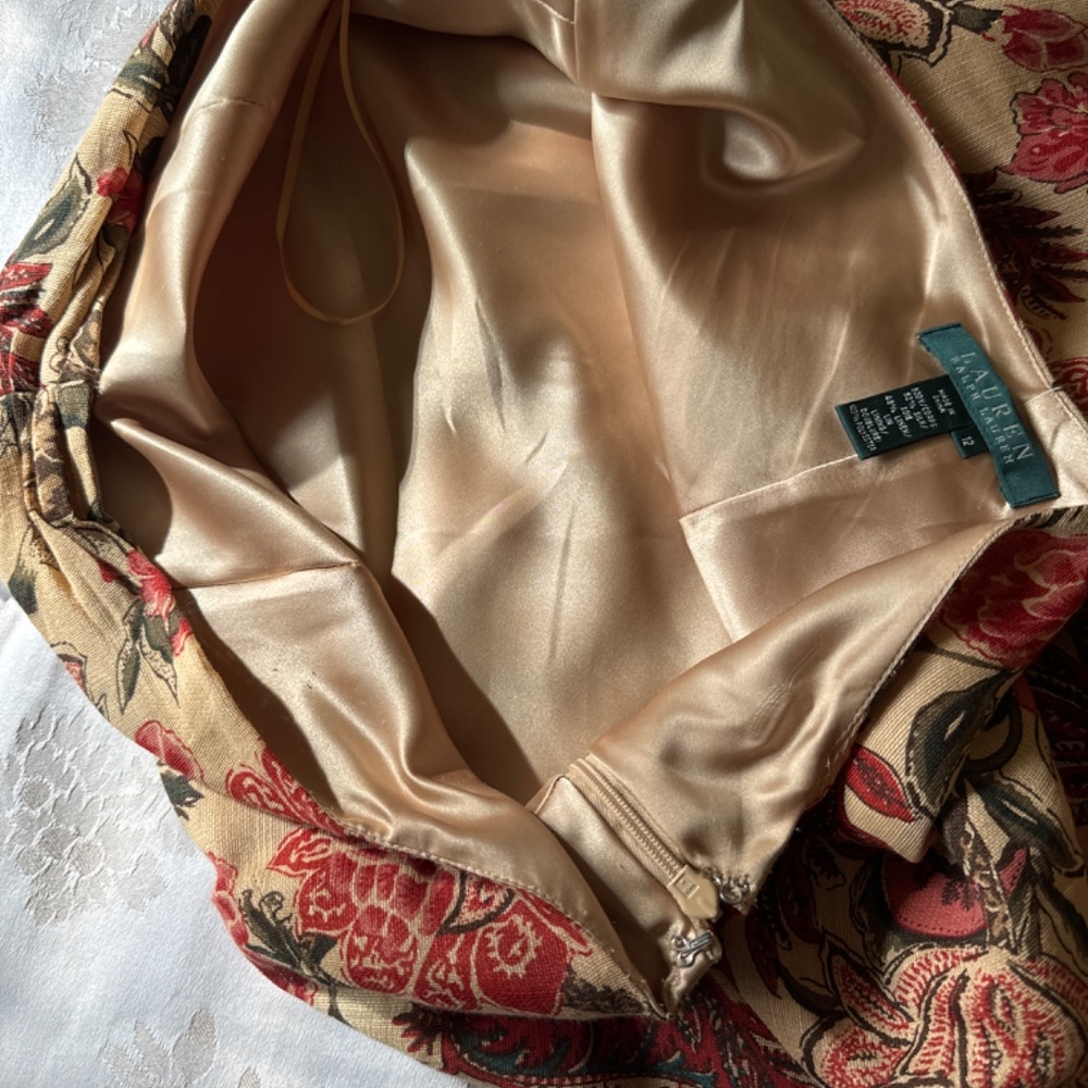 Ralph Lauren linen paisley and flower print kerchief sleeveless dress - Picture 6 of 6